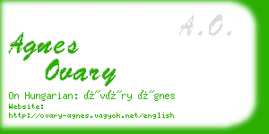 agnes ovary business card